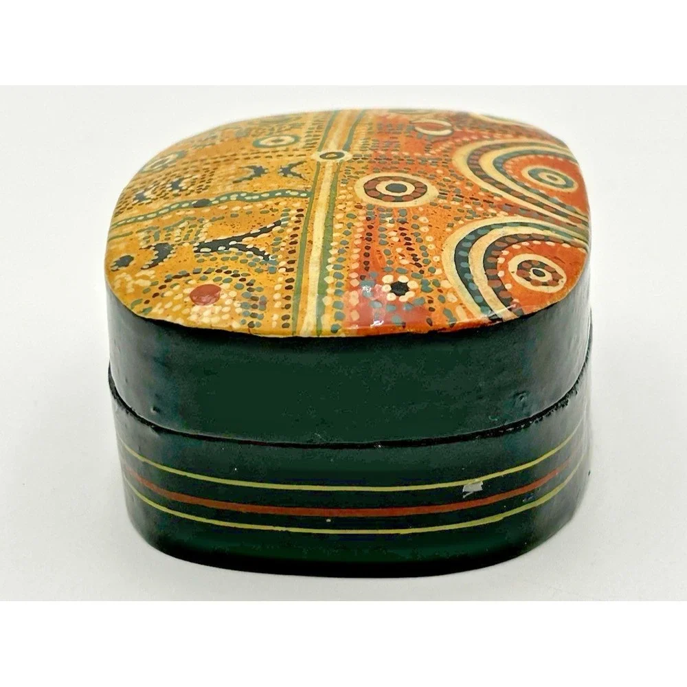 Better World Arts Handcrafted Paper Mache Tribal Trinket Box Alec Baker Aussie